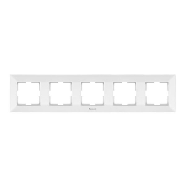 marco blanco para cinco elementos de panasonic con logotipo